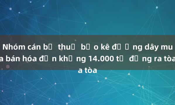 Nhóm cán bộ thuế bảo kê đường dây mua bán hóa đơn khống 14.000 tỷ đồng ra tòa