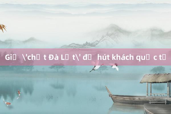 Giữ 'chất Đà Lạt' để hút khách quốc tế